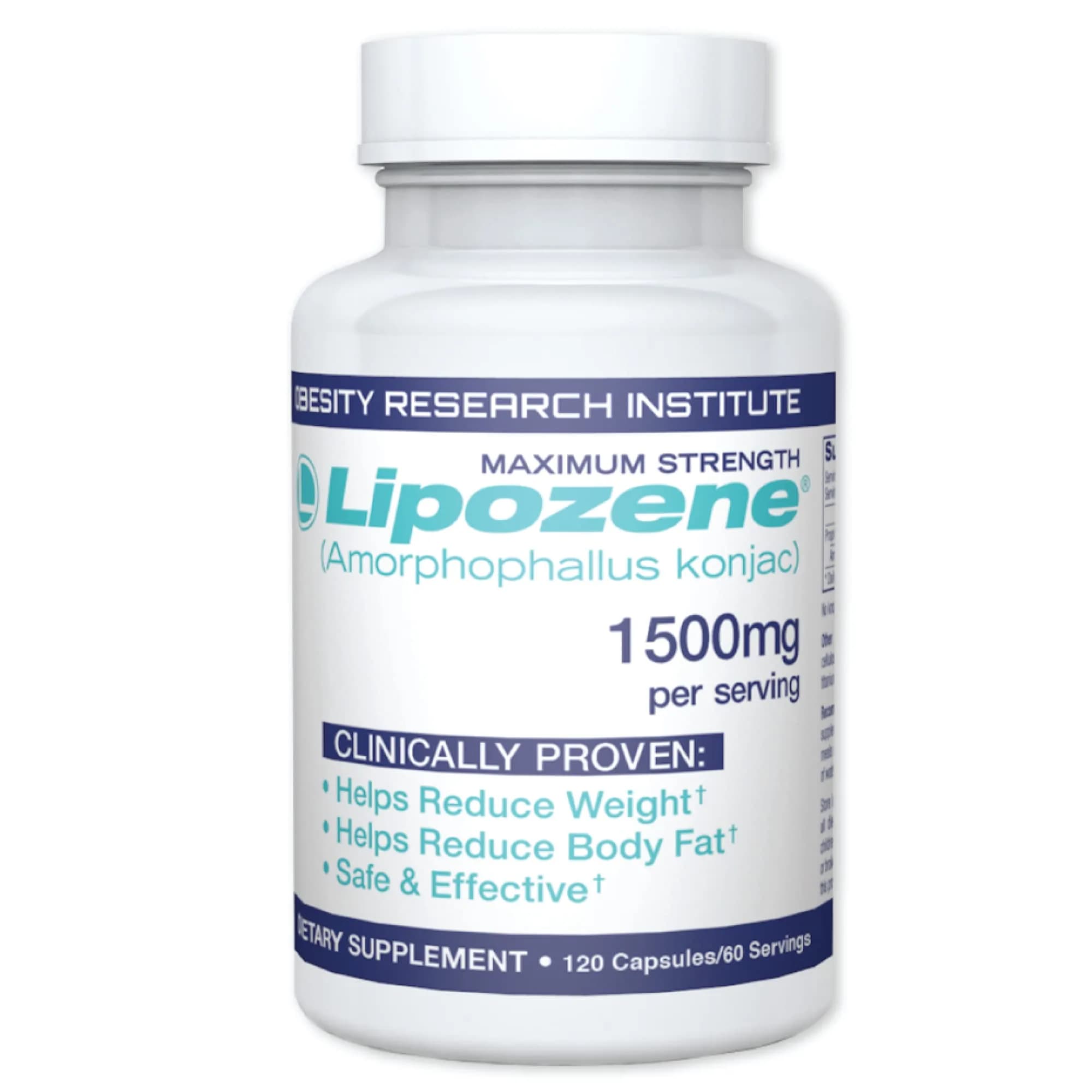 Lipozene MEGA Bottle - 120 Capsules | Largest Appetite Suppressant Size, Supports Fat Loss