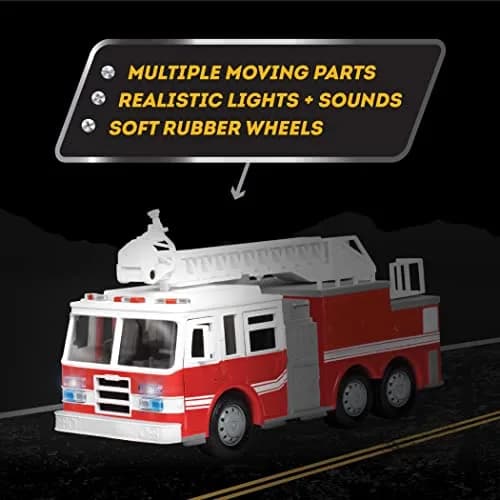 Driven by Battat Micro Fire Truck Toy with Lights & Sounds, Movable Parts, 21cm (8.27in) | ASTM-Tested for Kids 3+ thumbnail 5