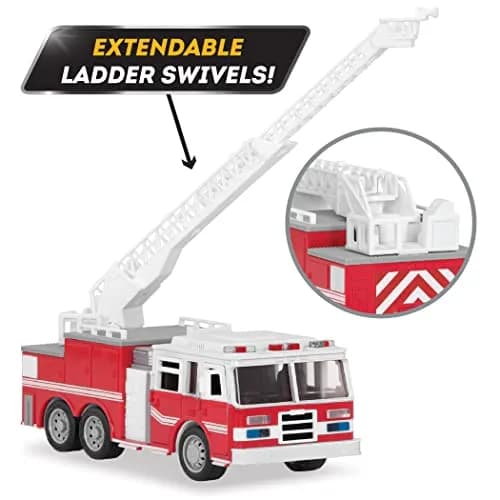 Driven by Battat Micro Fire Truck Toy with Lights & Sounds, Movable Parts, 21cm (8.27in) | ASTM-Tested for Kids 3+ thumbnail 6