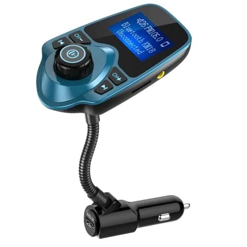 Nulaxy Bluetooth 5.0 Car Adapter FM Transmitter with 1.44" LCD Screen & USB Charger | 12V-24V Input thumbnail 1