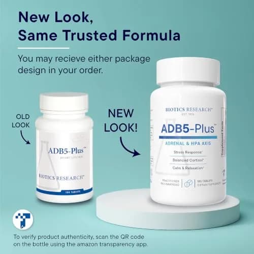 BIOTICS RESEARCH ADB5-Plus Supplement Support Healthy Adrenal Gland 180Tabs | Supports Stress Response & Energy thumbnail 5