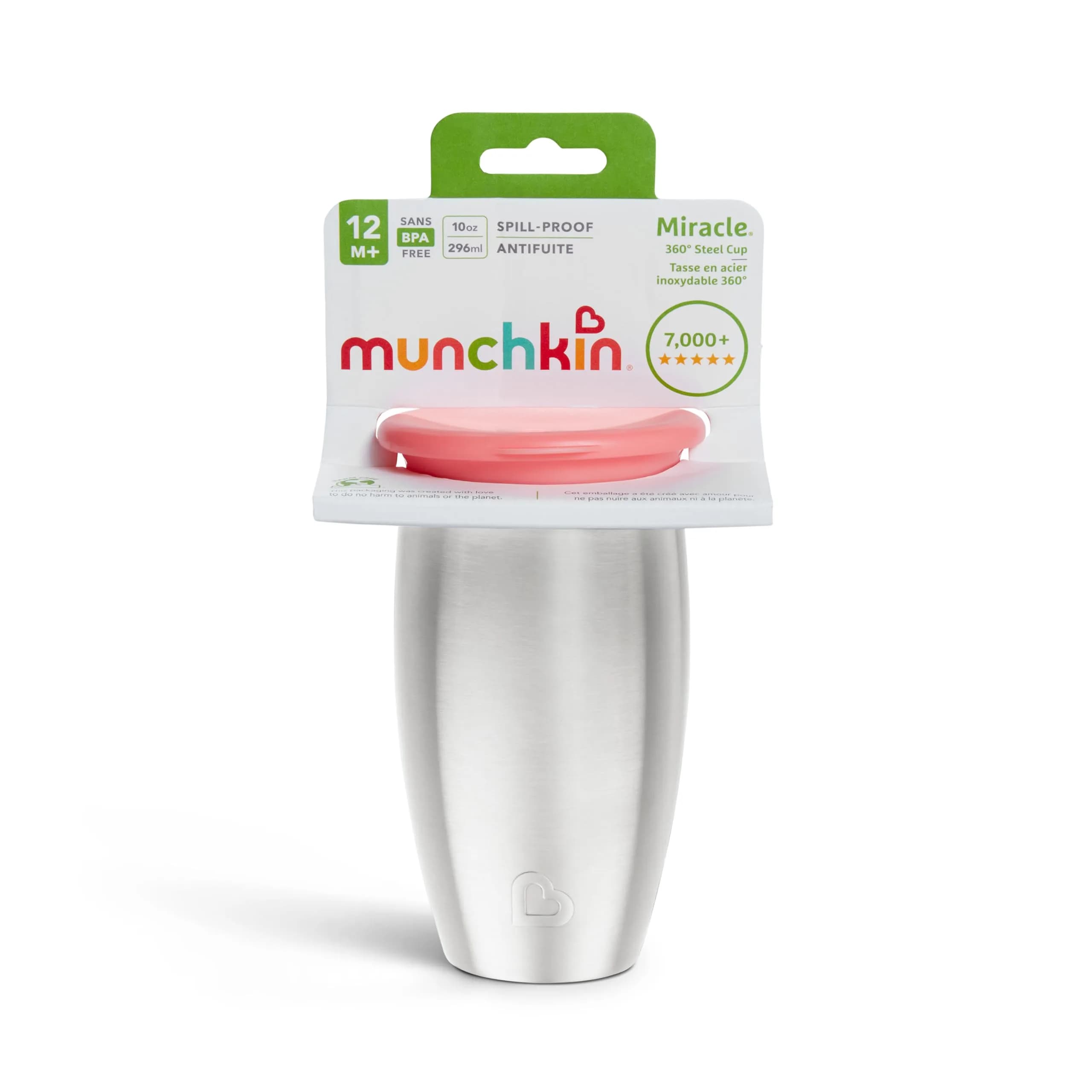 Munchkin Stainless Steel Miracle 360 Sippy Cup 296ml (10 Ounce) | Spill-Proof Toddler Cup for Ages 1+ - view 6