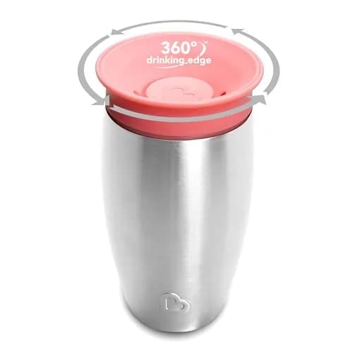Munchkin Stainless Steel Miracle 360 Sippy Cup 296ml (10 Ounce) | Spill-Proof Toddler Cup for Ages 1+ thumbnail 2