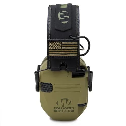 Walker's Razor Slim Patriot Series Electronic Earmuffs Olive Drab Green | 23dB Noise Reduction Rating thumbnail 5