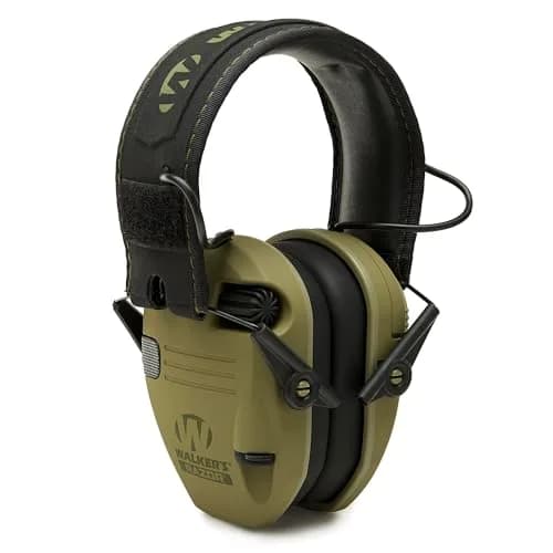 Walker's Razor Slim Patriot Series Electronic Earmuffs Olive Drab Green | 23dB Noise Reduction Rating thumbnail 4
