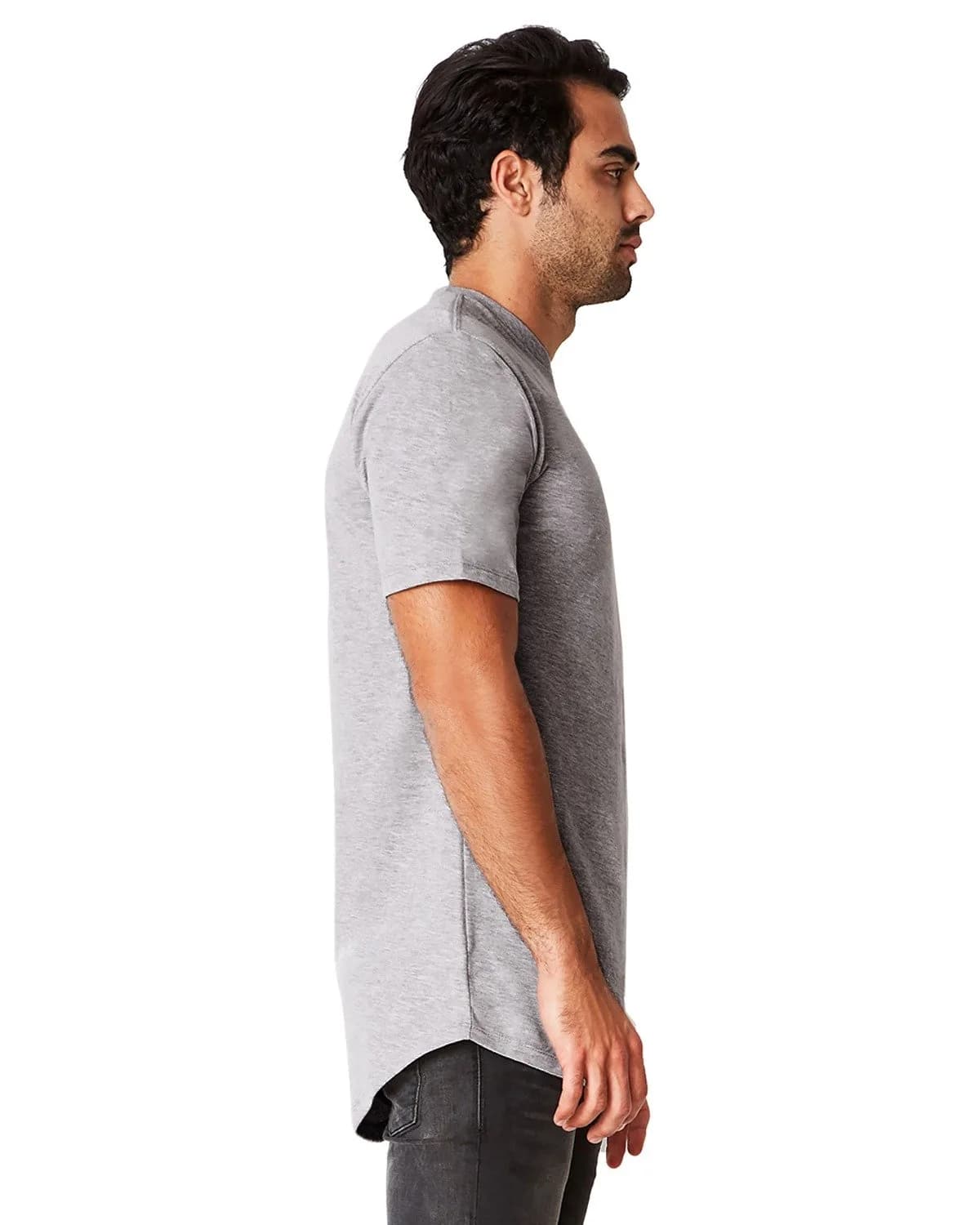 Next Level Men's Cotton Long Body Crew L HEATHER GRAY thumbnail 2