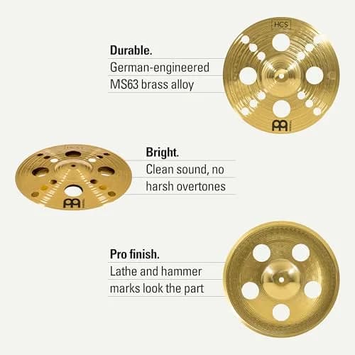 Meinl 12" Trash Stack Cymbal Pair with Holes | Brass for Drum Set, Made in Germany, 2-YEAR WARRANTY thumbnail 2