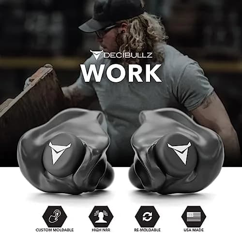 Decibullz Custom Molded Ear Plugs | 31dB NRR Shooting Ear Protection in Black thumbnail 5