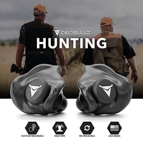 Decibullz Custom Molded Ear Plugs | 31dB NRR Shooting Ear Protection in Black thumbnail 6