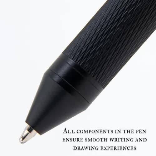 Monteverde USA Quadro 4-in-1 Multifunction Pen Black | Brass Barrel, Knurled Grip, 0.5mm Pencil & 3 Ballpoints thumbnail 2