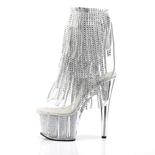 Pleaser Women's Adore-1017SRS Ankle Boot 7" Heel | Glitter & Rhinestone Fringe, Fall Style thumbnail 5