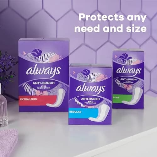 Always Panty Liners for Women Extra Long Unscented | Anti-Bunch Technology for Daily Freshness thumbnail 5