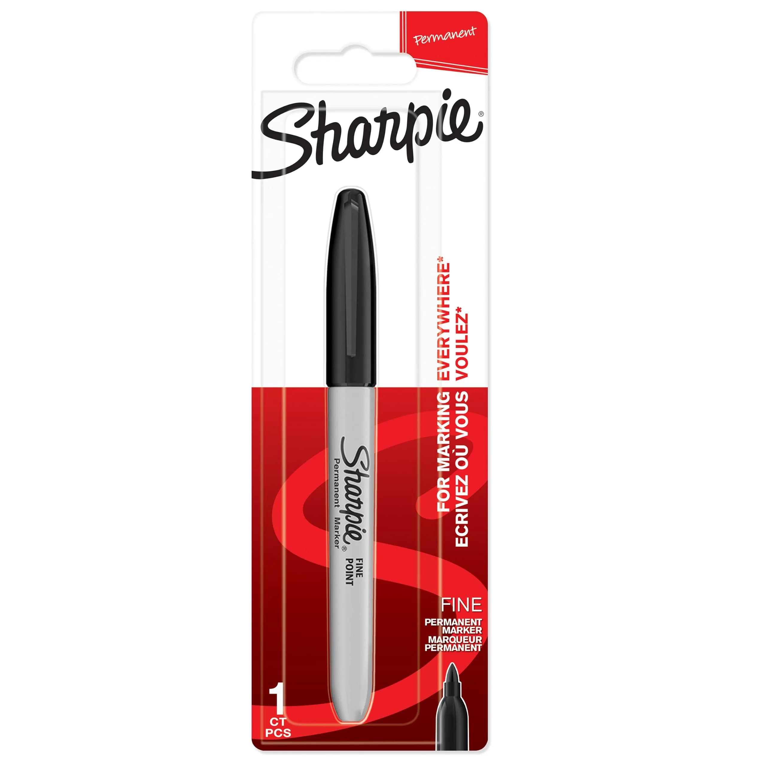 Sharpie Permanent Marker Fine Point Black Ink | 0.5mm (Pack of 1) - main product image
