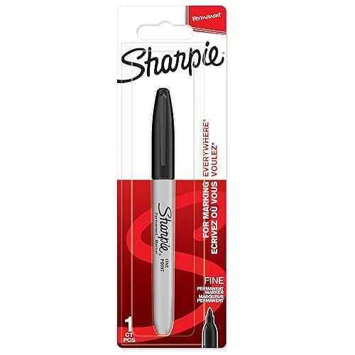 Sharpie Permanent Marker Fine Point Black Ink | 0.5mm (Pack of 1) thumbnail 1
