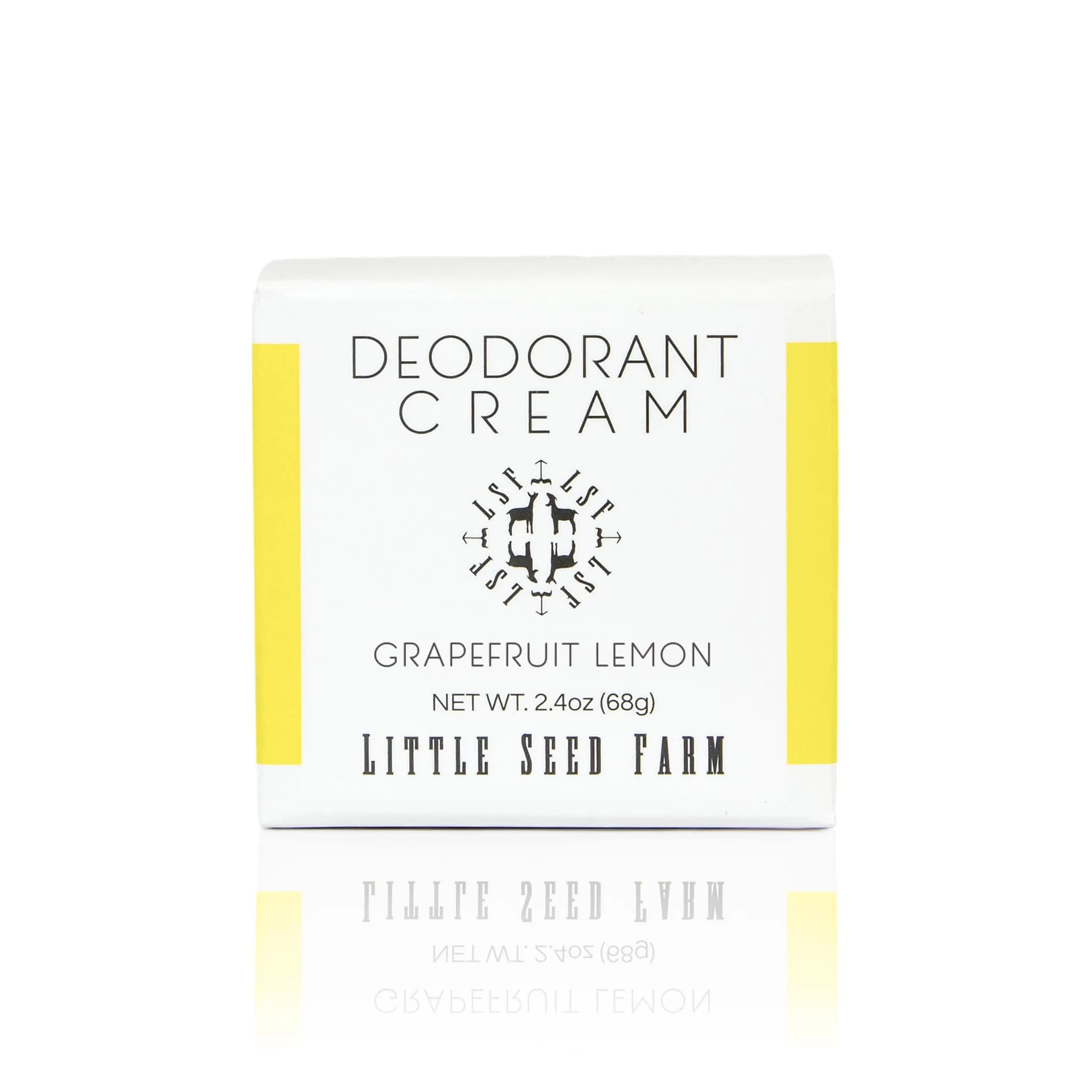 Little Seed Farm All Natural Deodorant Cream - Grapefruit Lemon, 2.4 oz | Aluminum & Baking Soda Free, 24-Hour Freshness