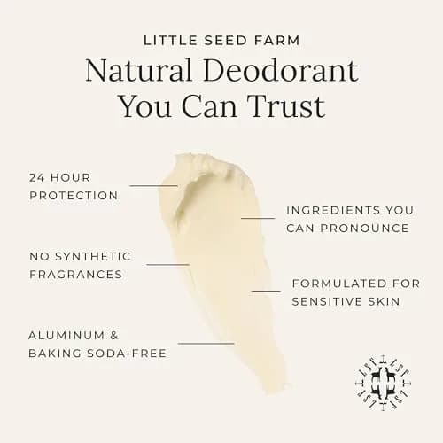 Little Seed Farm All Natural Deodorant Cream - Grapefruit Lemon, 2.4 oz | Aluminum & Baking Soda Free, 24-Hour Freshness thumbnail 2
