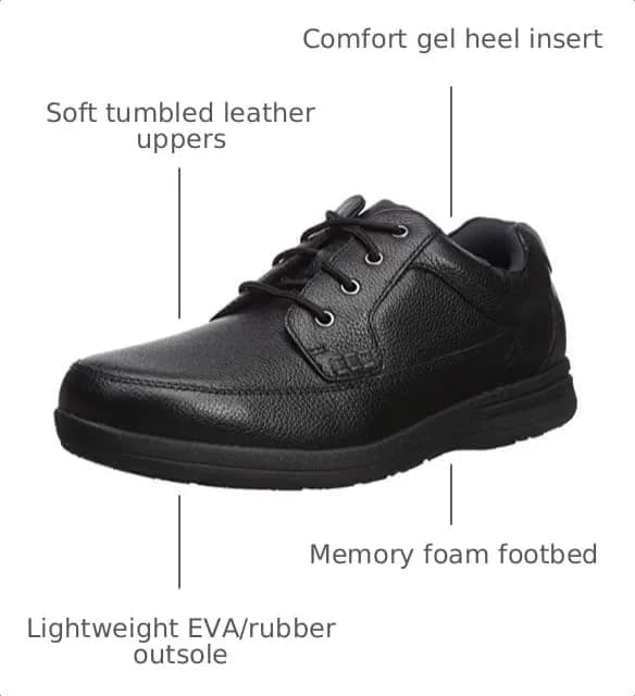 Nunn Bush Cam Oxford Casual Walking Shoe Black Tumbled Leather 9 | Comfortable Men’s Dress Shoe thumbnail 4