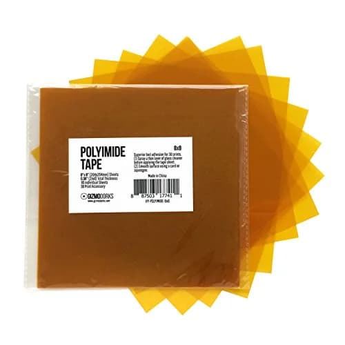 Gizmo Dorks 8 in x 8 in Kapton Polyimide Tape Sheets 10 Pack | Extreme Temperature & Superior Adhesion thumbnail 1
