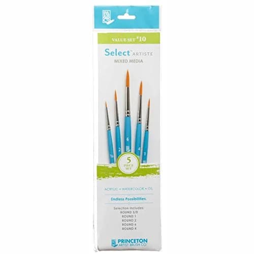 Princeton Select Artiste Brush Set No. 10, Synthetic, 5 Piece | Durable, Comfortable, and Perfect for All Techniques thumbnail 1