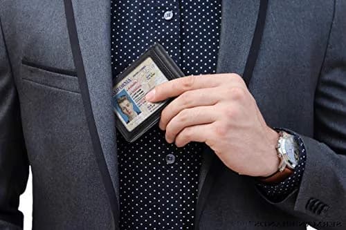 SERMAN BRANDS RFID Blocking Slim Bifold Genuine Leather Wallet for Men with Money Clip | Minimalist Front Pocket Design thumbnail 2