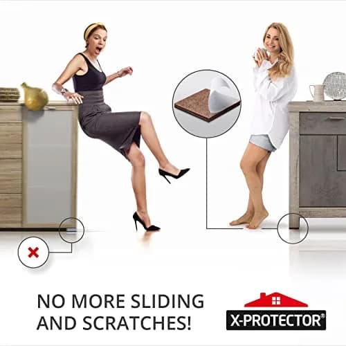 X-Protector 16 PCS 2" Non-Slip Furniture Pads | Round & Square Grippers for Hardwood, Tile, Laminate Floors thumbnail 5