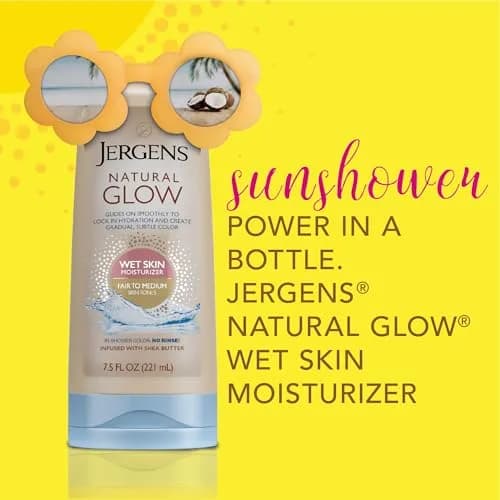 Jergens Natural Glow In Shower Lotion, Self Tanner, Medium To Deep, 222ml (7.5 Fl Oz) | Gradual Color Development thumbnail 4