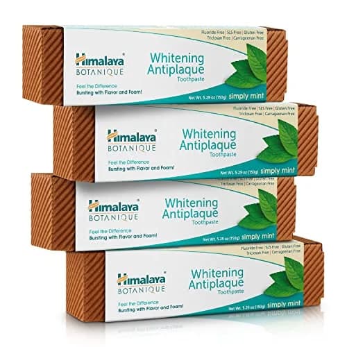 Himalaya Botanique Whitening Complete Care Toothpaste Mint 4 Pack 21.16 Oz (846.4 ml) | Fluoride-Free Whitening & Plaque Control thumbnail 1
