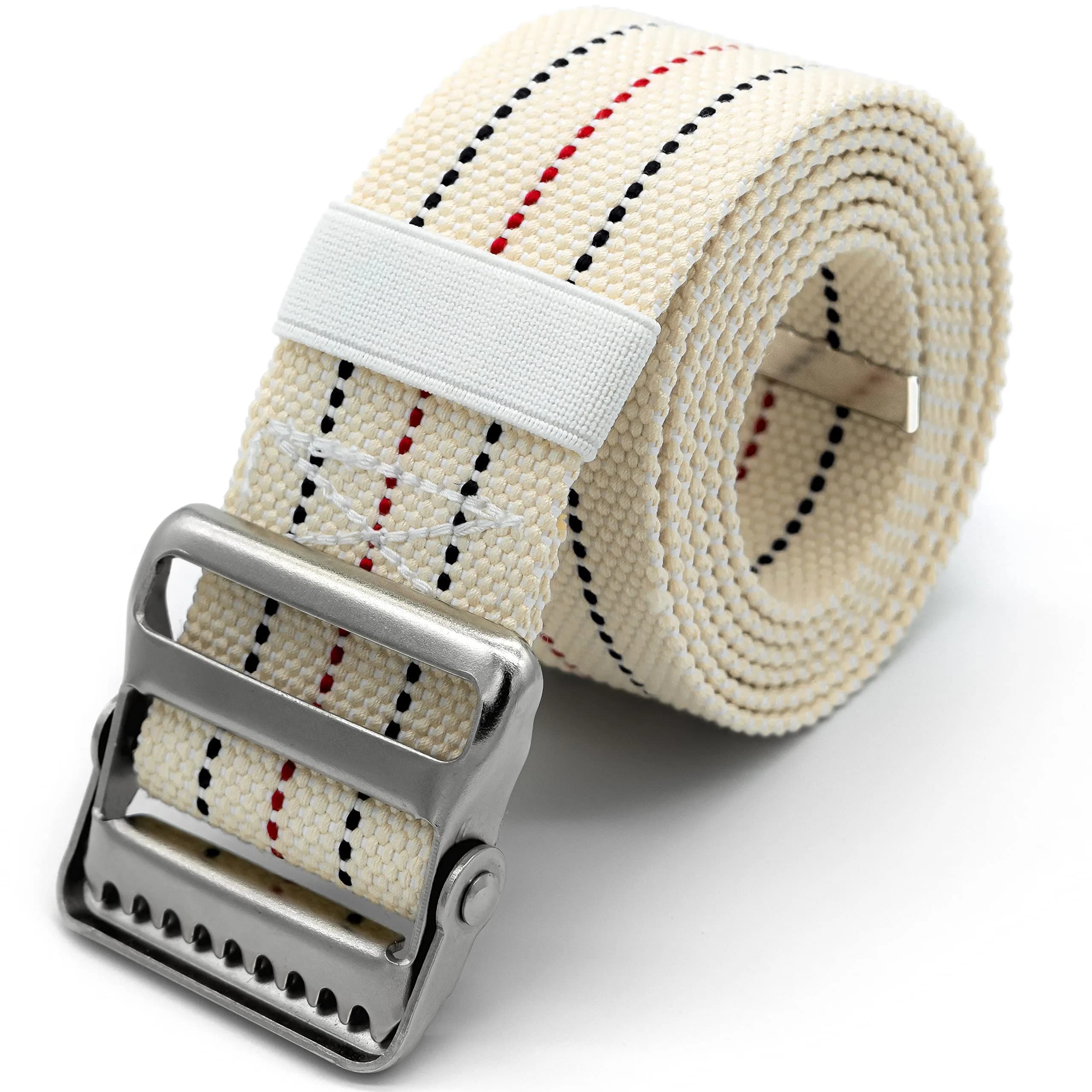 LiftAid Transfer and Gait Belt 60 Inch (152 cm) with Metal Buckle and Loop | Walking, Standing, and Transfer Assist Aid for Seniors, Elderly, Caregiver, Nurse, Therapist (Purple) — Beige