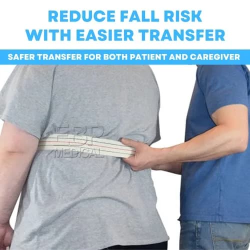 LiftAid Transfer and Gait Belt 60 Inch with Metal Buckle and Loop | Walking, Standing and Transfer Assist Aid for Seniors, Elderly Patients, Caregiver, Nurse, Therapist (Beige) thumbnail 2