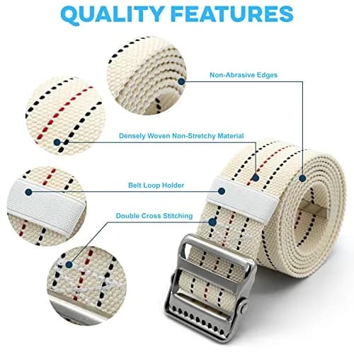 LiftAid Transfer and Gait Belt 60 Inch with Metal Buckle and Loop | Walking, Standing and Transfer Assist Aid for Seniors, Elderly Patients, Caregiver, Nurse, Therapist (Beige) thumbnail 3