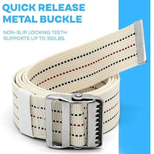 LiftAid Transfer and Gait Belt 60 Inch with Metal Buckle and Loop | Walking, Standing and Transfer Assist Aid for Seniors, Elderly Patients, Caregiver, Nurse, Therapist (Beige) thumbnail 4