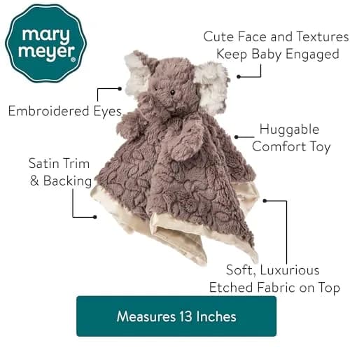 Mary Meyer Baby Lovey Putty Elephant Security Blanket 33cm (13 x 13-Inches) | Soft Snuggle Toy for Nursery thumbnail 3