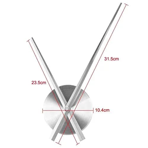Timelike Large Wall Clock Hands Silver | 31.5cm Minute Hand, 23.5cm Hour Hand | 80.0 cm (31.5 in) Minute Hand thumbnail 2