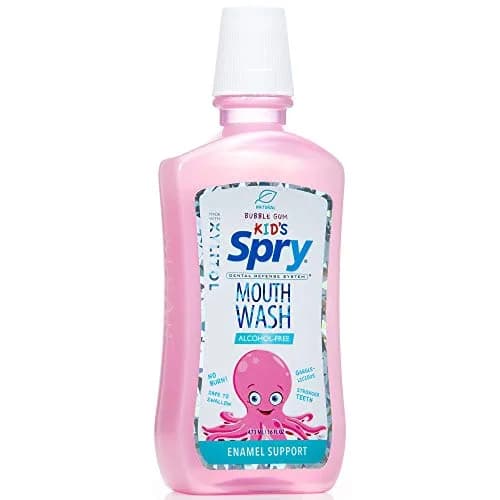 Spry Natural Kids Mouthwash with Xylitol Bubble Gum 16 fl oz | Alcohol-Free, Fluoride-Free, Safe to Swallow thumbnail 1