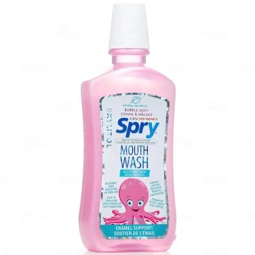 Spry Natural Kids Mouthwash with Xylitol Bubble Gum 16 fl oz | Alcohol-Free, Fluoride-Free, Safe to Swallow thumbnail 4