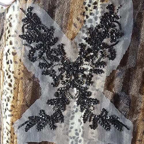 succi shan fabric_applique_patch 15.3x11.4 inches | Handmade Beaded Rhinestone Embroidery thumbnail 3