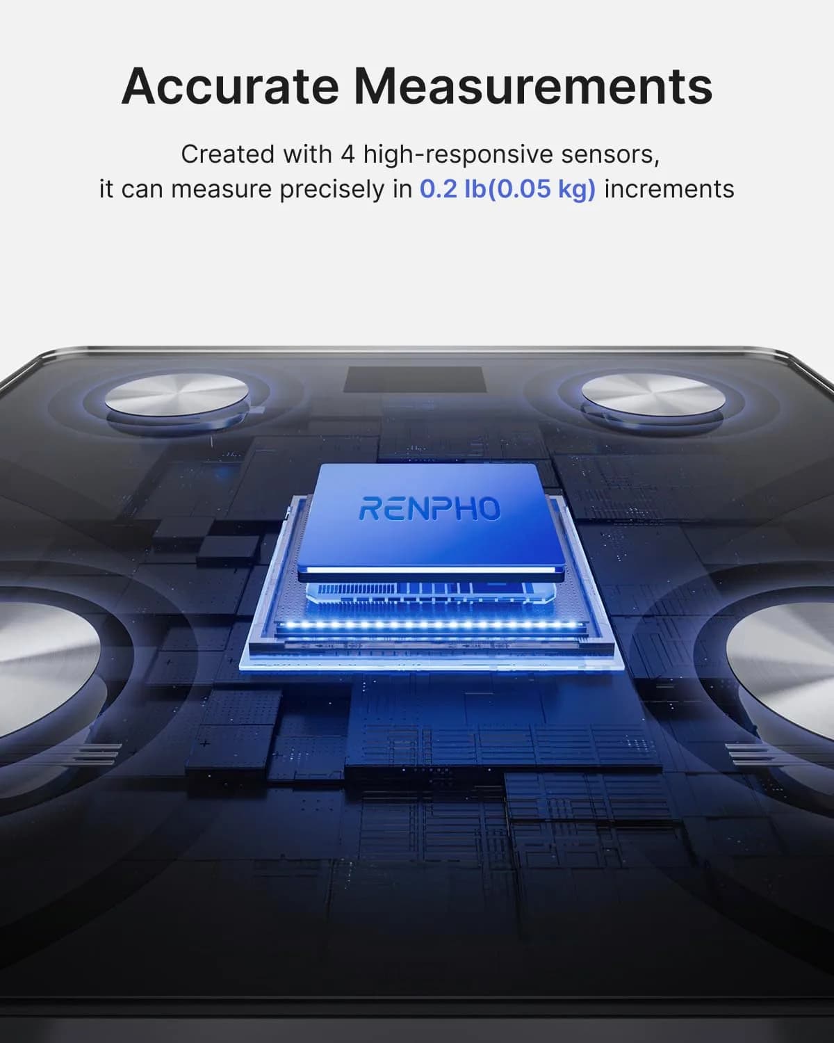 RENPHO Smart Body Fat Scale 180 kg (400 lbs) | FDA Approved & Syncs with Fitness Apps - view 3