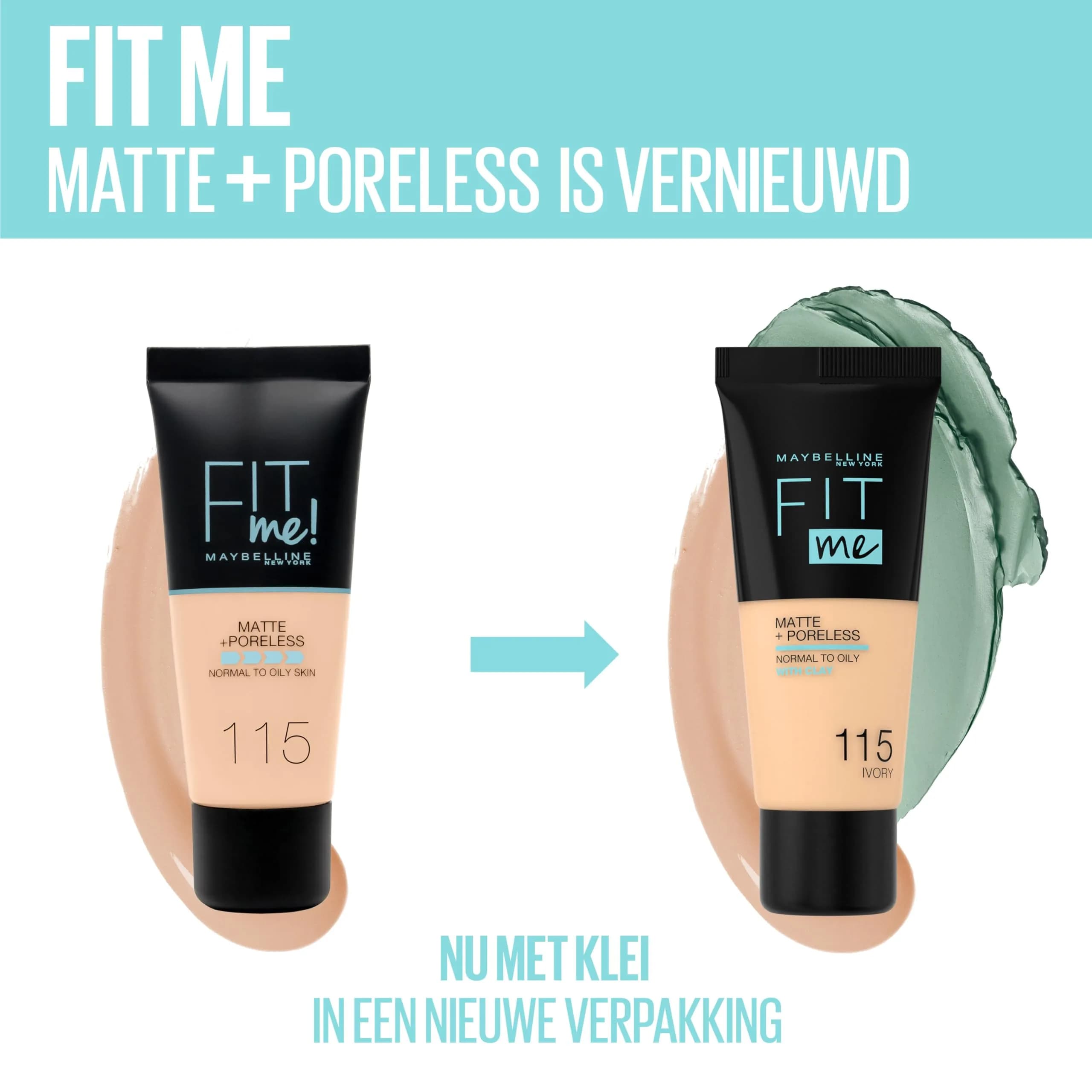 Maybelline Fit Me Matte + Poreless Foundation 102 Fair Ivory, 1.01 Fl Oz | Oil-Free, Pore Minimizing - view 3