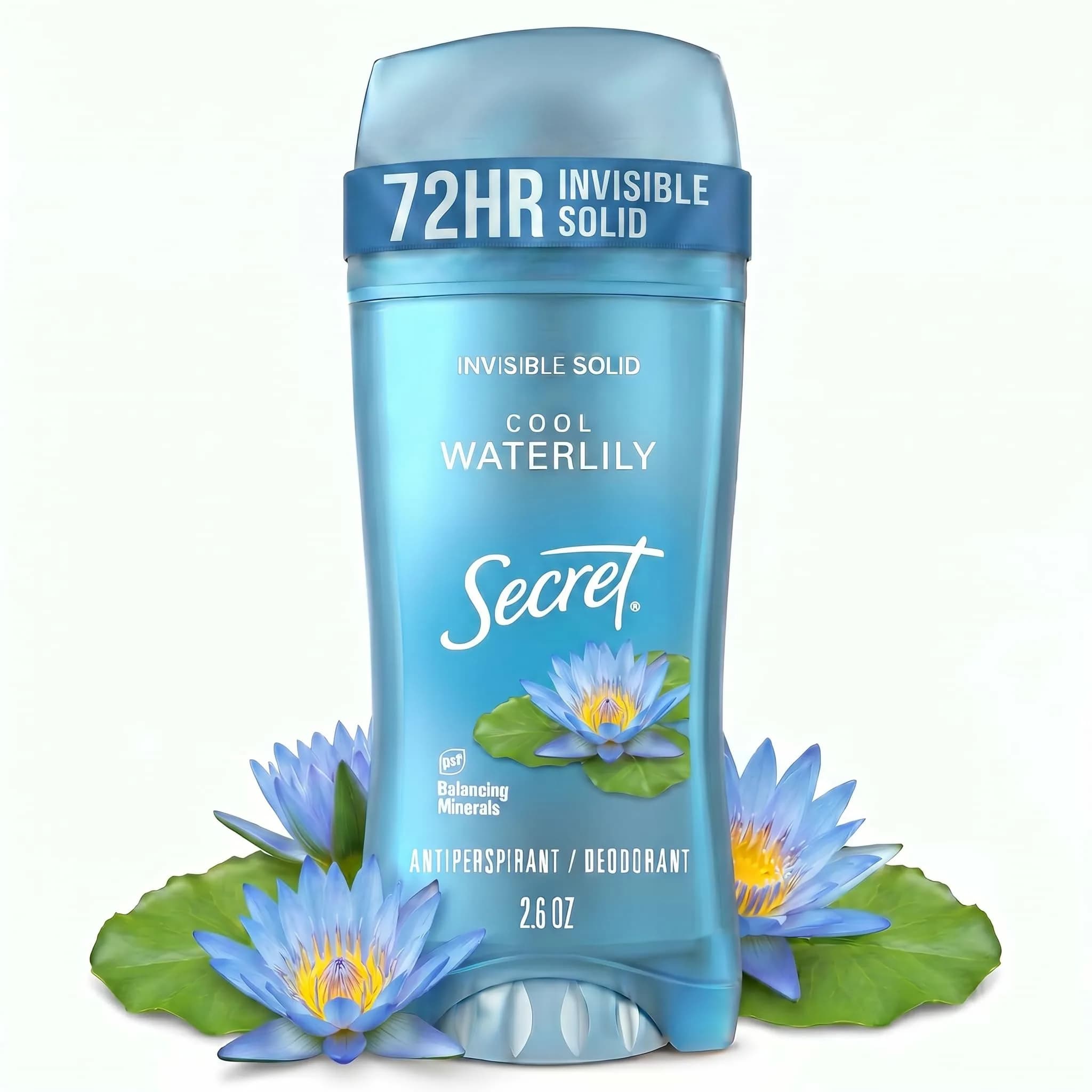 Secret Invisible Solid Antiperspirant Deodorant for Women, Waterlily Scent, 2.6 oz - main product image