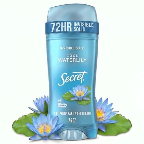 Secret Invisible Solid Antiperspirant Deodorant for Women, Waterlily Scent, 2.6 oz thumbnail 1