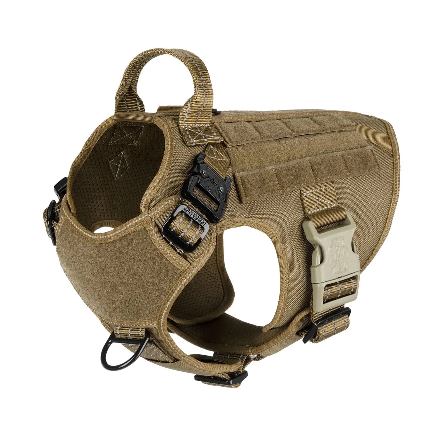 ICEFANG Tactical Dog Harness for Medium Dogs, Reflective No-Pull Vest with Control Handle & Molle System, 25"-31" Chest | 1050D Nylon, Alloy Metal Buckles