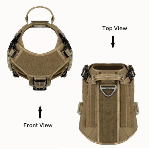 ICEFANG Tactical Dog Harness for Medium Dogs, Reflective No-Pull Vest with Control Handle & Molle System, 25"-31" Chest | 1050D Nylon, Alloy Metal Buckles thumbnail 3