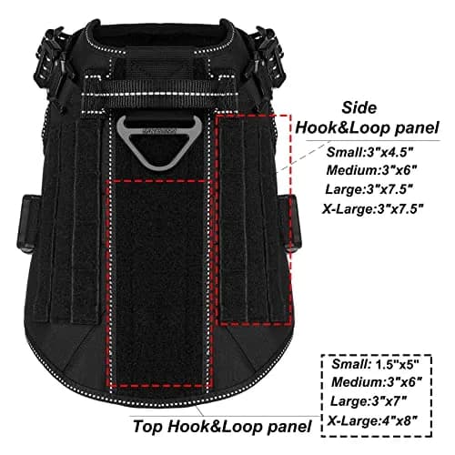 ICEFANG Tactical Dog Harness for Medium Dogs, Black | 1050D Nylon, Alloy Metal Buckles, MOLLE System thumbnail 4