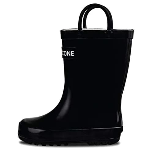 LONECONE Kids Rain Boots for Girls and Boys - Shiny Black, 9 Toddler | Easy Wear & Clean, Child-Friendly Design thumbnail 1