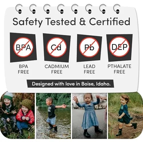 LONECONE Kids Rain Boots for Girls and Boys - Shiny Black, 9 Toddler | Easy Wear & Clean, Child-Friendly Design thumbnail 5