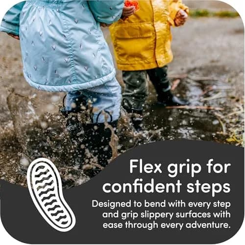 LONECONE Kids Rain Boots for Girls and Boys - Shiny Black, 9 Toddler | Easy Wear & Clean, Child-Friendly Design thumbnail 3