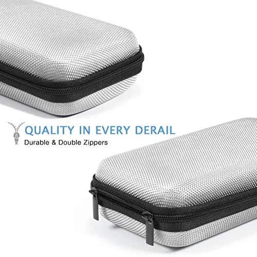 GLCON Small Tech Zipper Bag Organizer, Silver Shockproof EVA Carrying Case | Compact & Durable thumbnail 5