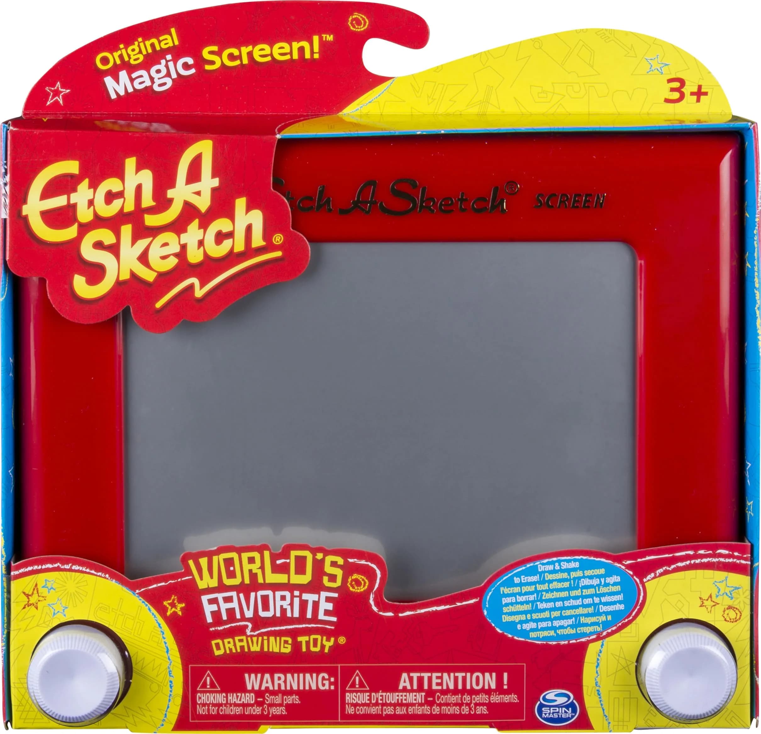 Etch A Sketch Classic Red Drawing Toy | Iconic Mechanical Toy for Ages 3+ — Grey,red