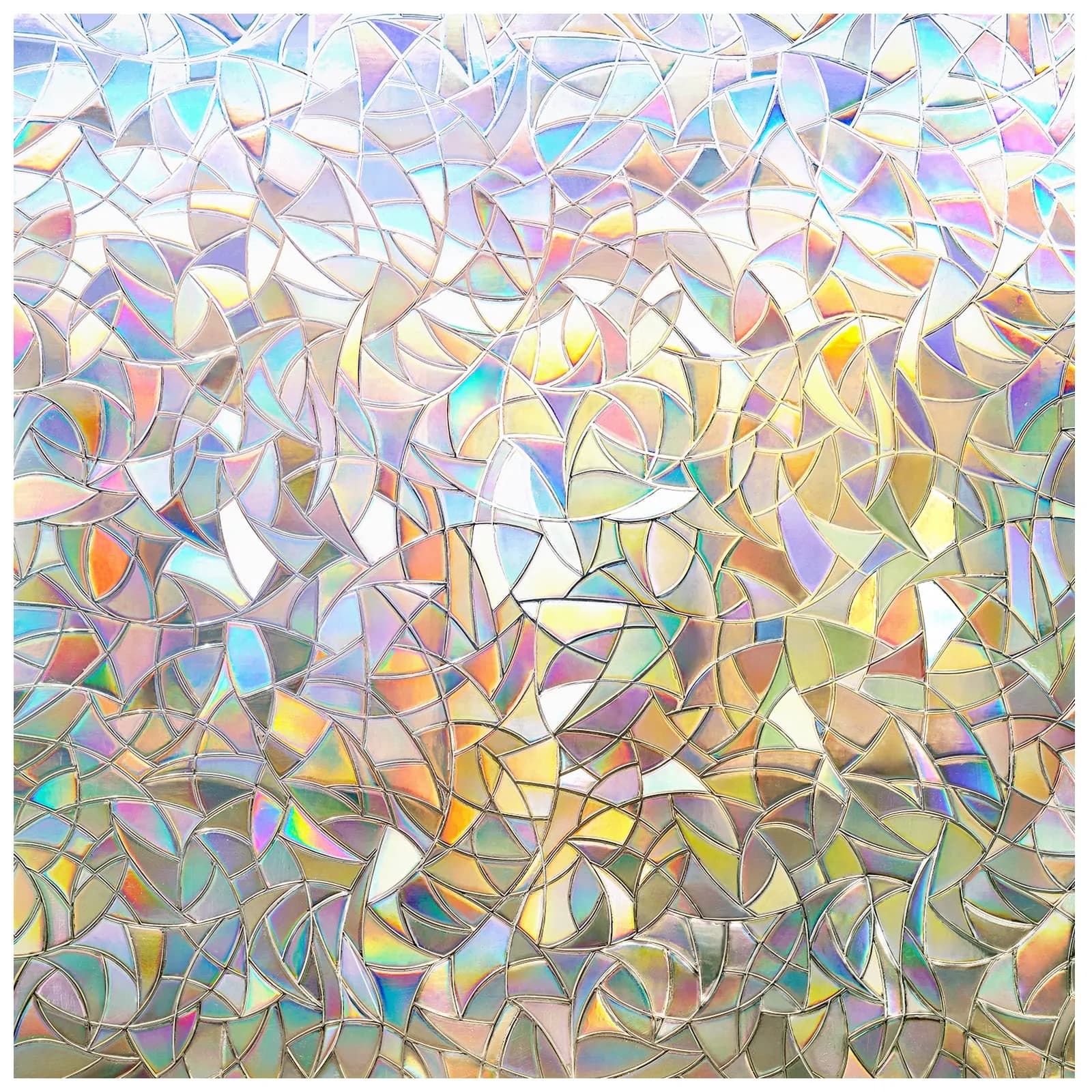 rabbitgoo Rainbow Window Privacy Film, Stained Glass Cling, 17.5" x 78.7" | Static, Reusable, UV Blocker for Home & Decor