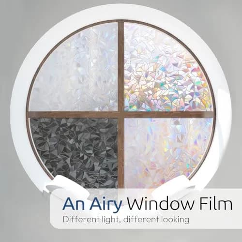 rabbitgoo Rainbow Window Privacy Film, Stained Glass Cling, 17.5" x 78.7" | Static, Reusable, UV Blocker for Home & Decor thumbnail 3